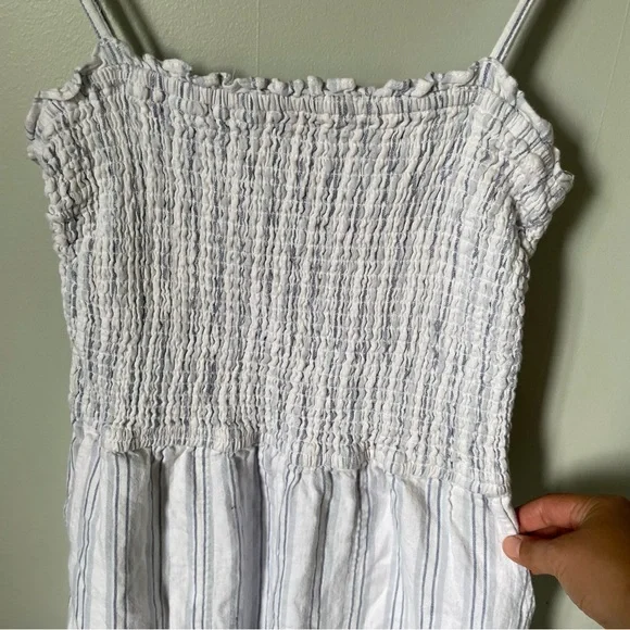 Abercrombie & Fitch Linen Blend Smocked Jumpsuit Size Large - Picture 5 of 10